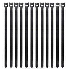 50 Pieces Black 12 inches x 1/2 inch Reusable Cable Ties Microfiber Cloth Hoo...