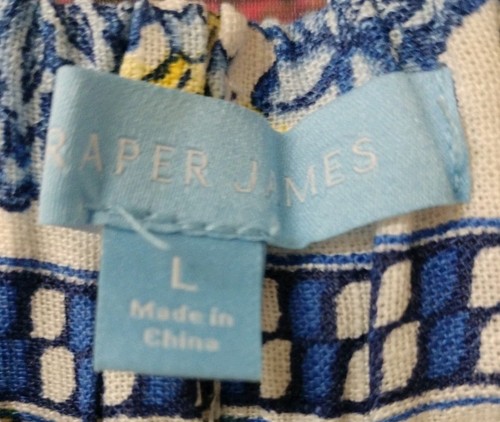 Pantalone donna Draper James lino floreale gamba larga taglia US L - Foto 5 di 7