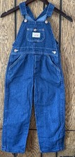 Vintage Round House Kids Denim Overalls Made USA Blue Carpenter Farm