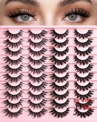 Eyelashes False Lashes Strips Natural Cat Eye Lash Wispy Mink FE-1&2 Mixed