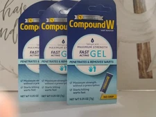 Compound W Wart Remover Fast Acting Gel Penetrates & Remover Warts 0.25oz (3pk)
