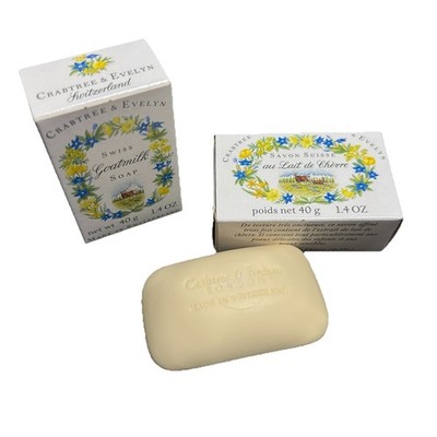 Vintage Crabtree & Evelyn Swiss Goat Milk Soap 1.4 OZ Set Of 2 Travel Guest Room