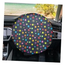 Car Steering Wheel Cover Sun Shade, 18 Inch Anti-Heat Sunshade Colorful Dot