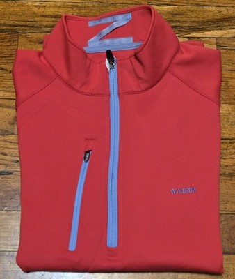 Zero Restriction Z500 1/4 Zip Red Pullover Shirt Golf Men's Large ''WINDSOR''