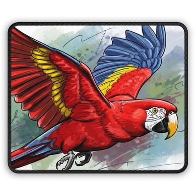 Cute Red Parrot Sketch Gaming Mouse Pad