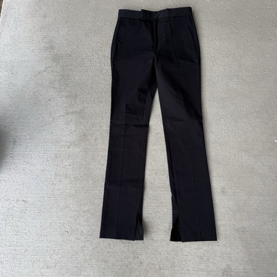 Helmut Lang Women's Black Slim Trousers Size 0 Italian Fabric Cotton Silk