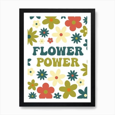 Flower Power Natur Kunstdruck gerahmt Wandbild Poster Leinwanddruck Bild