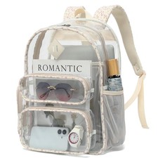 Clear Backpack for School, Girls Boys Transparent Bookbag Women See Through B...