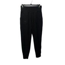 Under Armour Womens Black High Rise Fitted Jogger Pants Size Small Fitness