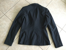 New York  Company Women's Black Solid Blazer Button Lined Long Sleeve 8 Tall