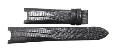 Pierre Balmain Genuine Teju Lizard Grain Leather Black Watch Band Strap 19mm