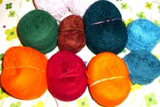 7--1 Ply  Lace Yarn in Assorted Colors--Approx. 2 oz Each + 3 Small Ones