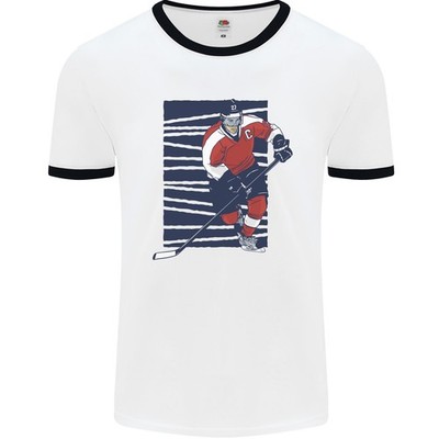 Ein Eishockeyspieler Herren Ringer T-Shirt