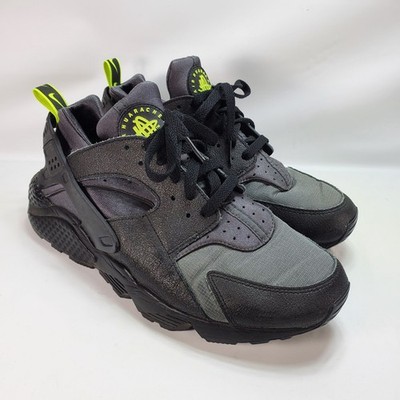 Nike Air Huarache Black Anthracite Volt Mens Size 9.5 Shoes Sneakers RARE