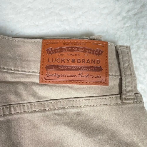 Lucky Brand 110 Khaki Pants Mens Size 38x30 fits 36x29 Tan Straight Authentic - Image 3 of 4
