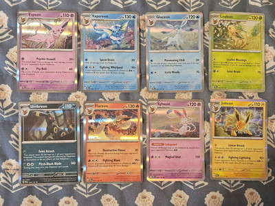 Eevee Prismatic Evolutions 8 Card Set Eeveelutions Pokemon