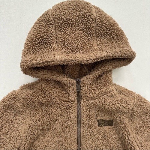 Reebok Tan Sherpa Zip-Up Jacket Size 5/6 - Picture 2 of 15