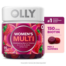 OLLY Women's Multivitamin Gummy Supplement A D C E Biotin Folic Acid 90 Count