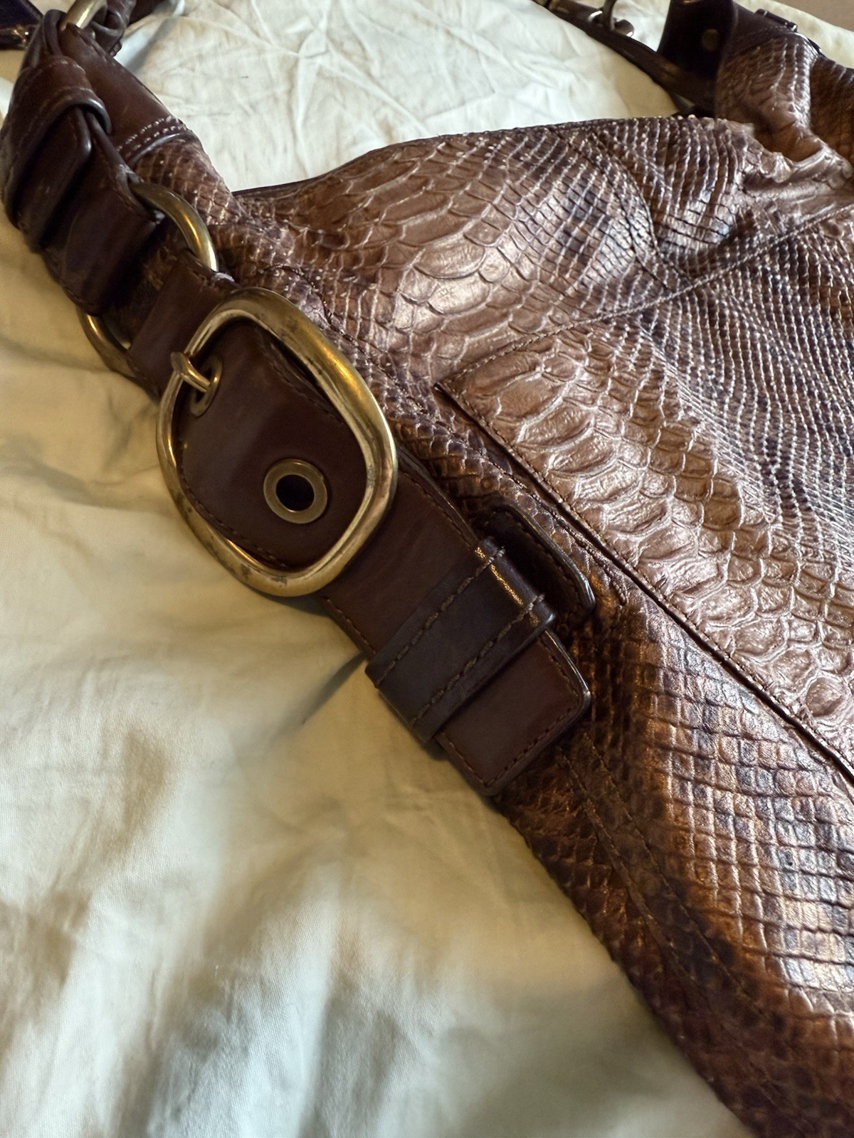Coach Bleecker LE Python Embossed Shoulder Bag 12… - image 4