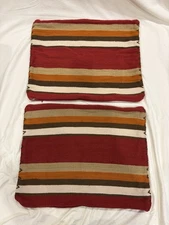 Pair Of Pottery Barn Kilim Striped Pillow Covers