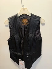 Milwaukee Leather Motorcycle Vest Sz Large Concealed Carry Pockets Heavyweight