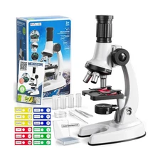 65 Pieces Microscope Kit for Kids Ages 5-7 8-13, 100X-1200X Magnifi... Fast Ship