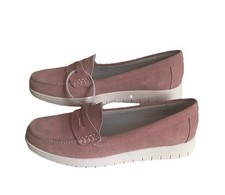 Lands End Blush Suede Slip On Loafer Size 6.5US NWT Lightweight All Day Comfort