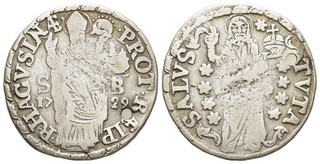 FITZ Ragusa Republic Perpero 1729 Croatia Dalmatia Dubrovnik Silver µMAS51
