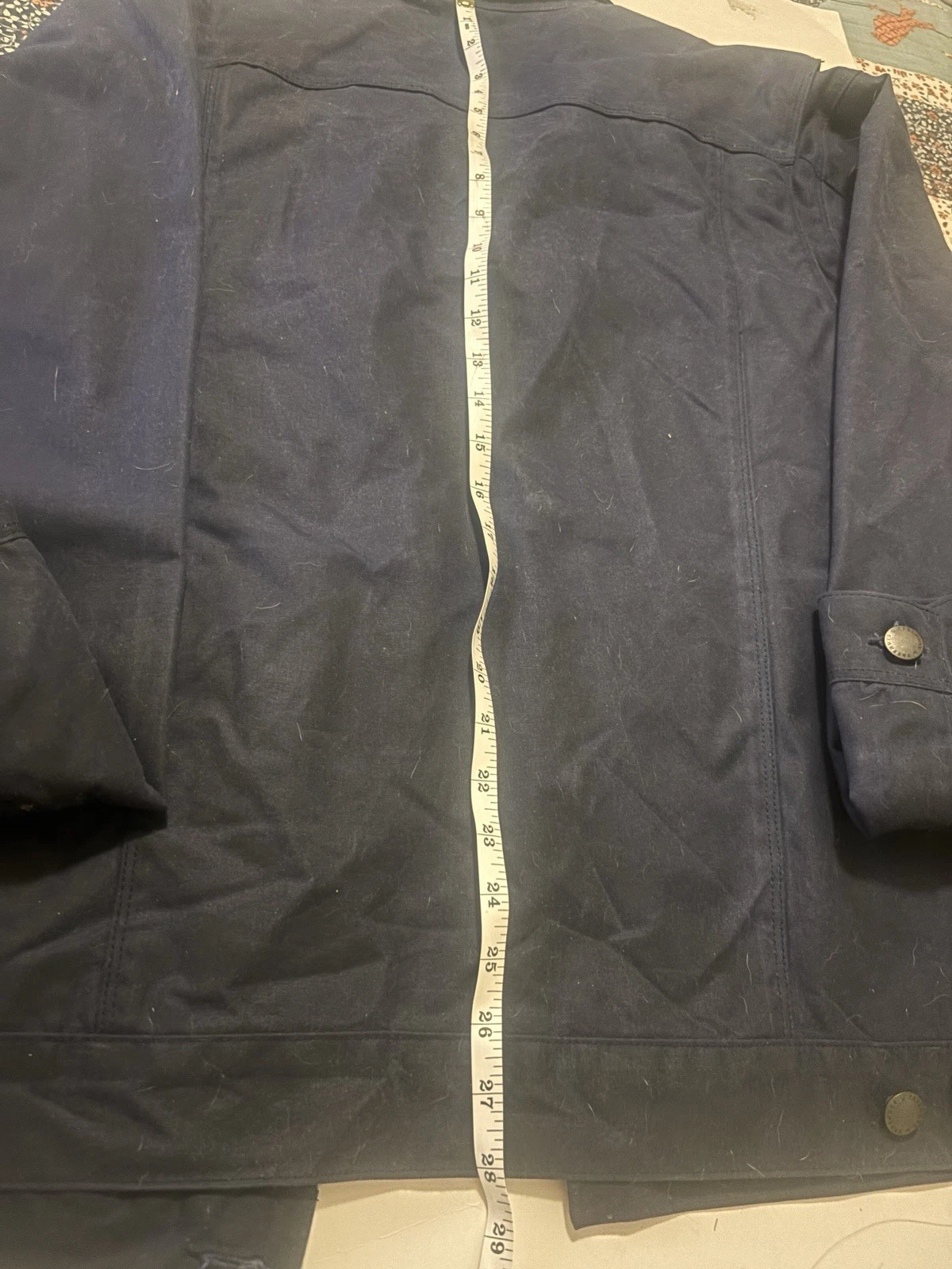 Freenote RJ-1 Cloth Riders Jacket Waxed Canvas 2XL Navy Blue - product detail image 5