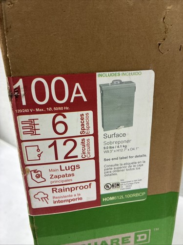 Square D Main Lug Load Center Plug-On 100 Amp 6-Space 12-Circuit 1-Phase Outdoor - Picture 3 of 3