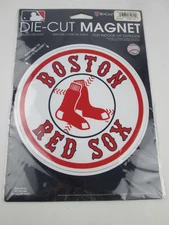 MLB Boston Red Sox Round Logo 5 3/4"  Auto Magnet Die-Cut by WinCraft NEW