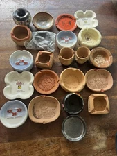 Lot Of 22 Hotel Cigarette Ashtray Mexico Souvenir Clay Glass Pottery Collection