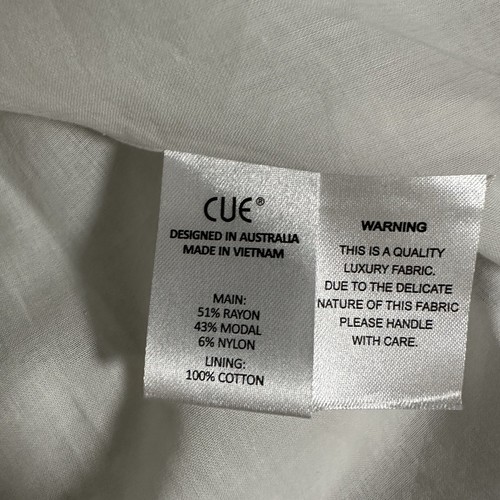 Cue Puff Sleeve White Midi Dress Career Wear Office Hens Party Size 10 Belted - Picture 17 of 17
