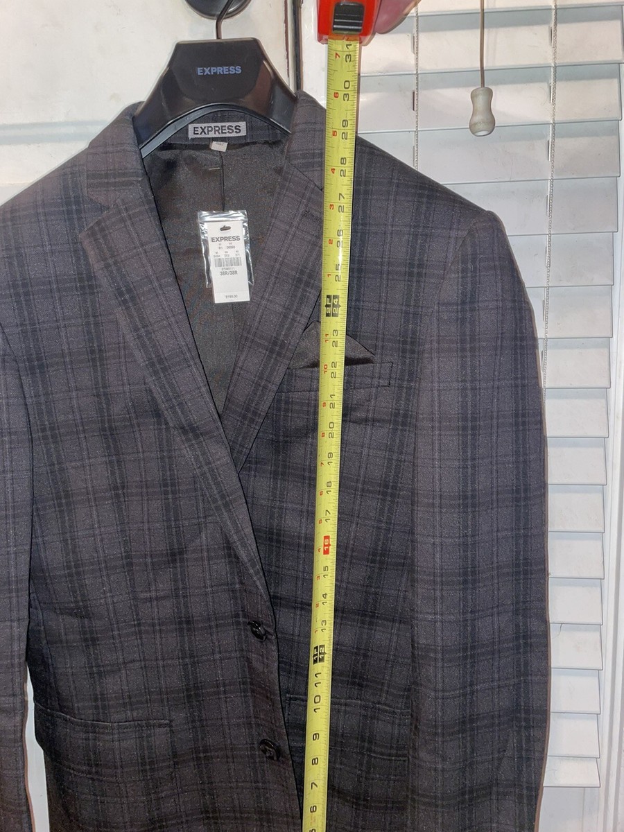 Blazer Express Pour Homme Gris Rayé - Taille 36R - Neuf Avec étiquettes