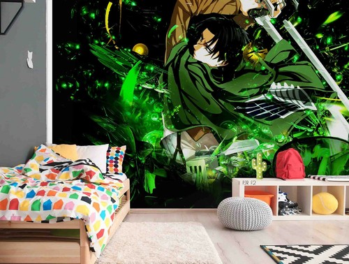 3D Cartoon Green Boy Anime Self-adhesive Removable Wallpaper Murals Wall - 第 3/4 張圖片
