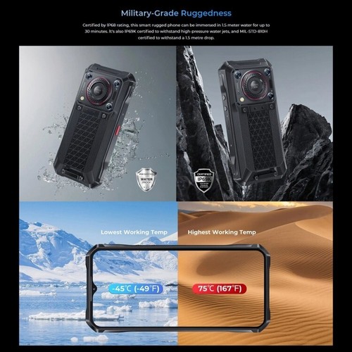 Oukitel WP33 Pro, 8 GB+256 GBty, 6,6 pulgadas MediaTek dimensión, IP68/IP69K, 22000 mAh - Imagen 13 de 14