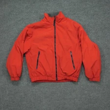Vintage Eddie Bauer Jacket Mens Medium Orange Grey Fleece Lined Outdoors 90s