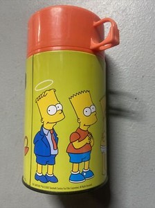 NECA Bart Simpson âSix Degrees of Separationâ metal thermos VTG 2000 Simpsons | eBay