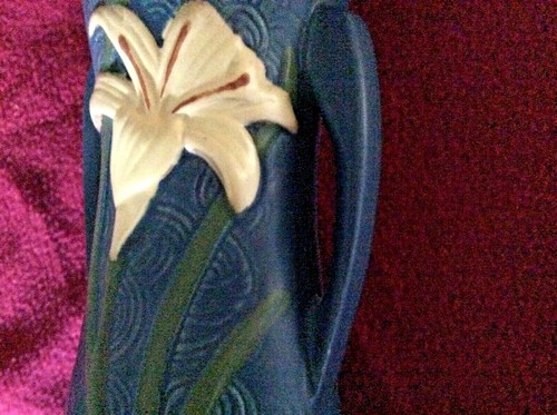 Roseville Zephyr Lilie blaue Vase 9,5" hoch 135-9 Reproduktion - Bild 5 von 12