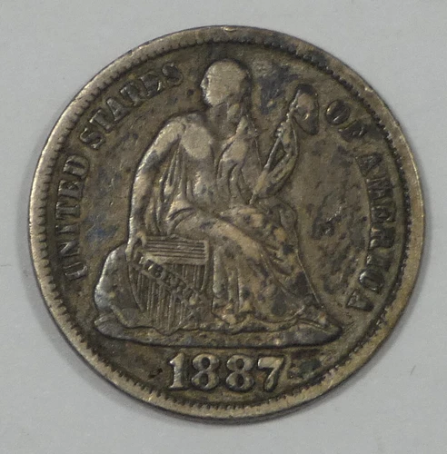 1887-S Liberty Seated Dime VERY FINE Silver 10c