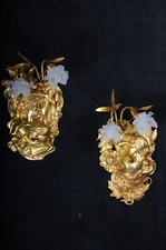 Pair (2) magnificent French Art Nouveau wall sconces, Paris