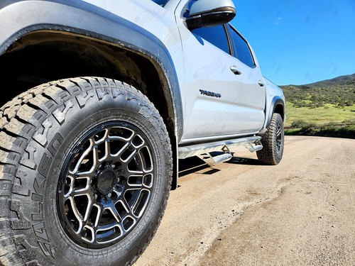 17x8.5, -10 Offset Flow Forged Black Milled Wheels Fits Toyota Tacoma 4Runner - Picture 5 of 6