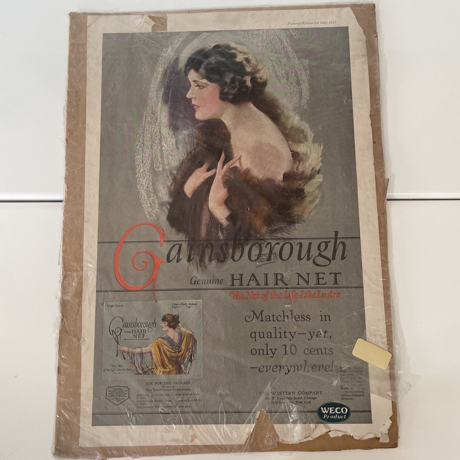 Vintage 1922 GAINSBOROUGH Hair Nets Women's Fashion Andrew Loomis 20's Print