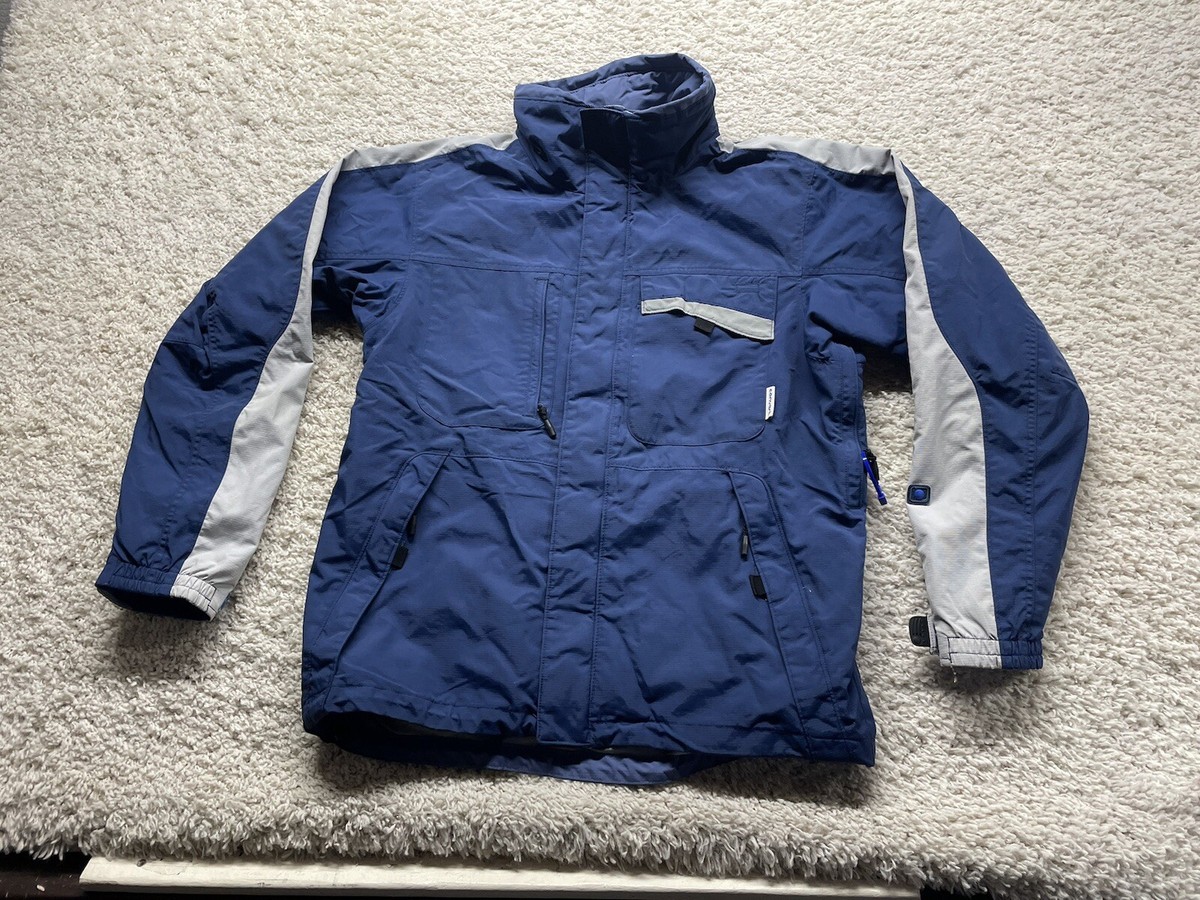 Columbia Convert Jacket Mens M Blue Full Zip Fleece Lined Coat