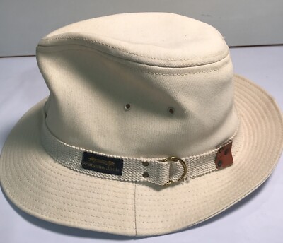 Original Panama Jack Fedora Safari Outback Canvas Hat Size: L Made in USA