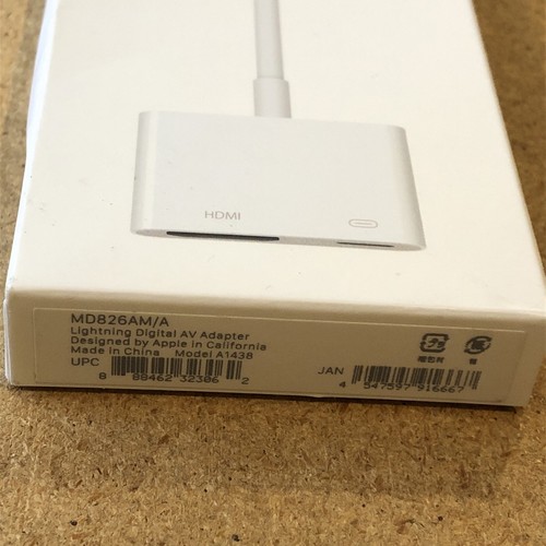 Genuine Apple Lightning to Digital AV HDMI Adapter Cable MD826AM/A A1438 - Afbeelding 8 van 8