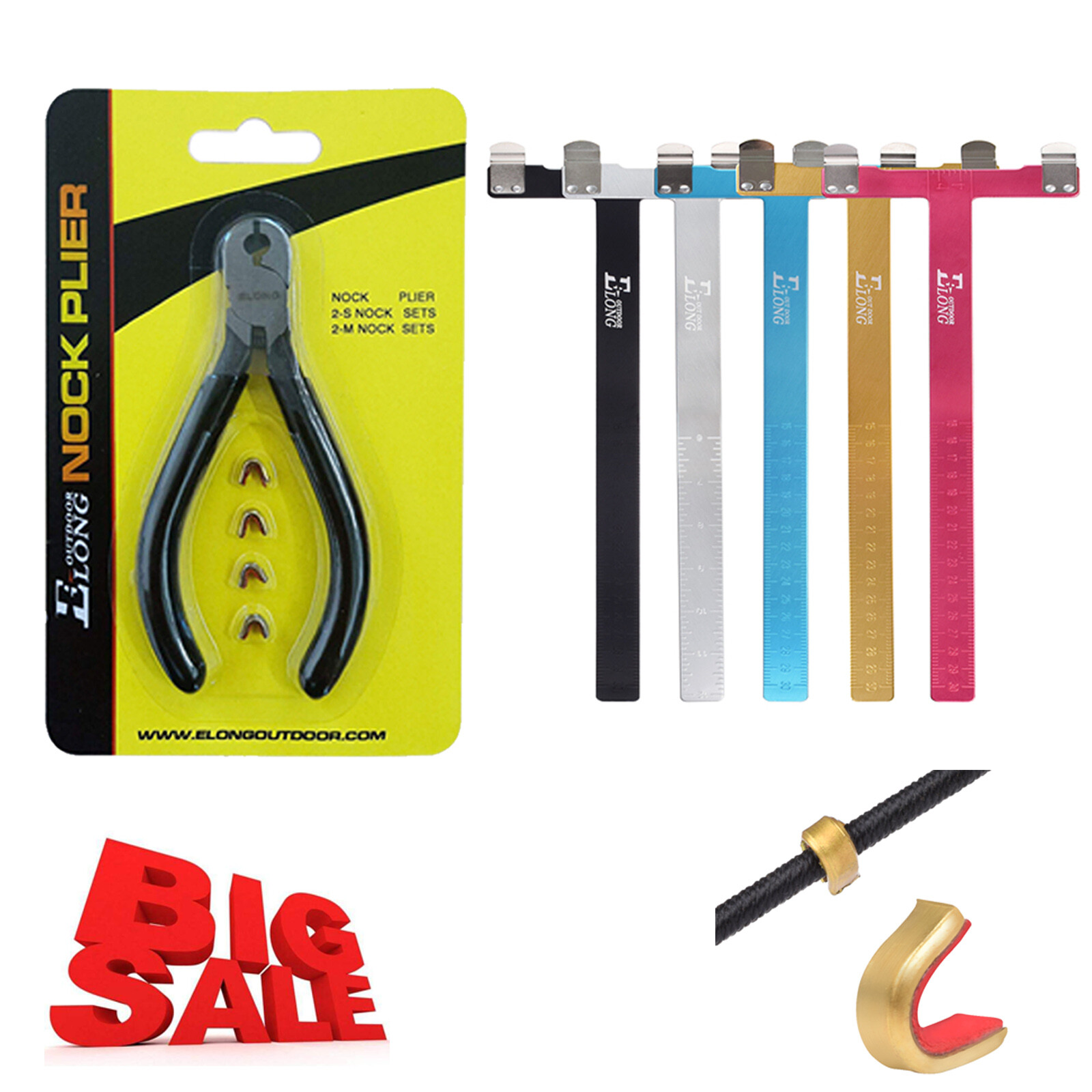 Archery String Nocking Buckle Plier + Bow T-Square Ruler – Bowstring Tool