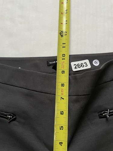Pantalones Club Monaco para mujer 6 gris carbón tejido elástico cónico bolsillos con cremallera - Imagen 4 de 8