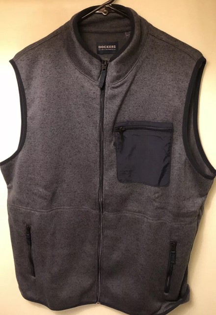 Dockers Mens sweater fleece vest full 
