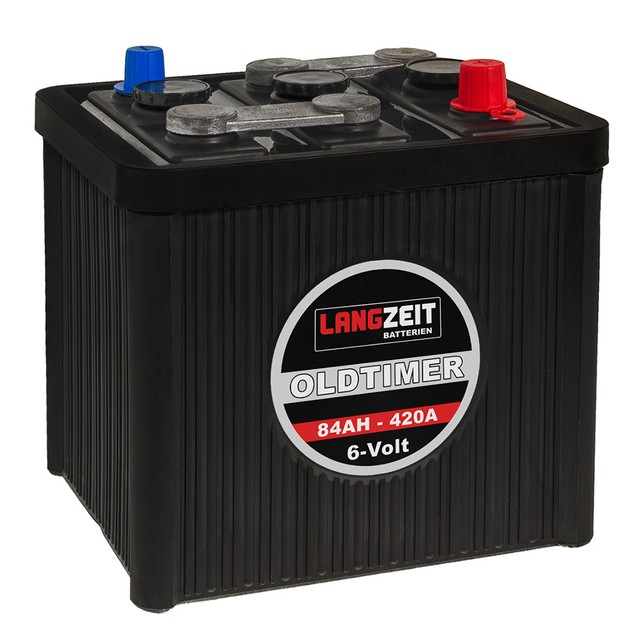 LANGZEIT Oldtimer Autobatterie Batterie 6v 84ah Starterbatterie 6 Volt
